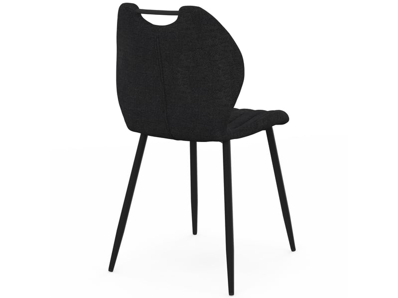  Lot de 6 chaises pio avec poignée en tissu éponge noir  - Conforama D