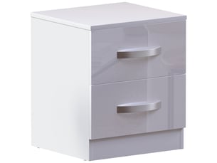 Table de chevet hulio, commode de nuit, chambre, rangement, 47x40x36cm, blanc, 2 tiroirs