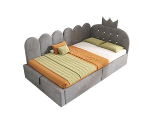 Lit coffre 90x200 cm coloris gris
