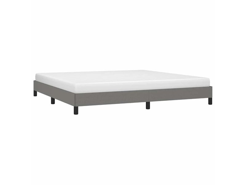  Lit double- lit adulte -  cadre de lit sans matelas gris foncé 200x200 cm tissu  - Conforama B