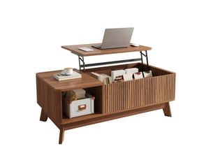 Table basse rectangulaire coloris bois foncé ULEVR  - 48 cmx95 cm