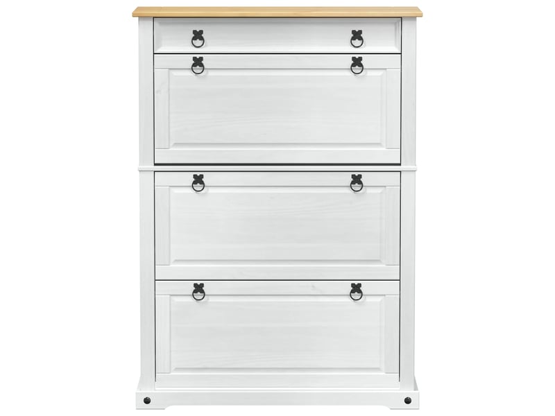 Meuble à chaussures, armoire à chaussures corona blanc 99x32x138 cm pin massif - Conforama D