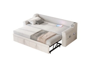 Lit gigogne 90x190 cm REDOM coloris beige