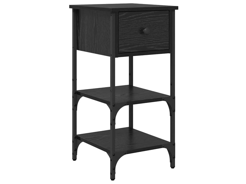  Table de chevet - cabinet de chevet - table de nuit avec tiroir chêne noir 33,5 x 36 x 70 cm  - Conforama A