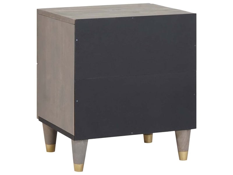  Table de chevet - cabinet de chevet - table de nuit 2 pièces gris 40 x 33 x 46 cm  - Conforama E