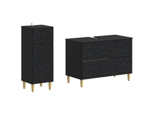 Ensemble de 2 meubles de salle de bain delft noir cf63124