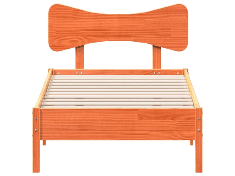  Lit simple- lit adulte -  cadre de lit sans matelas  marron 90x190 cm bois pin massif  - Conforama C