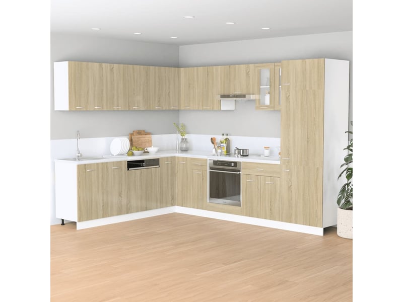 Meuble de rangement, meuble bas de cuisine chêne sonoma 80x46x81,5cm bois d'ingénierie - Conforama C