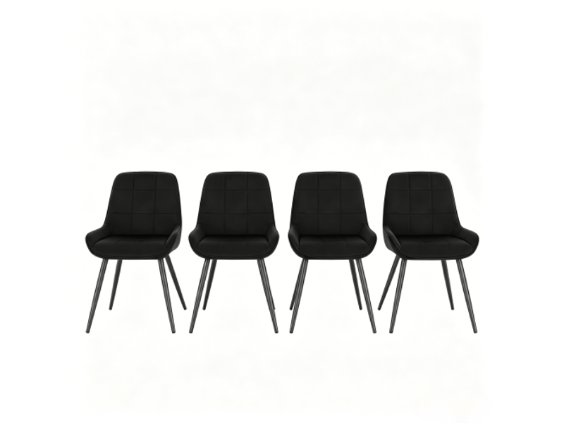  4 pièces: chaises d'accent et cuisine fonctionnelles - salon et salle à manger rembourré, chaises bureau élégantes  - Conforama A