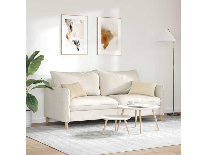  Lot de 2 coussins de canapé, coussins décoratifs tissu crème 50 x 30 cm cf58814  - Conforama D