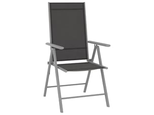 Lot de 2 chaise de jardin pliables | chaise d'extérieur textilène noir shl5222