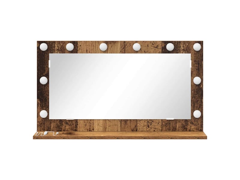 Miroir de vanité, miroir de coiffeuse bois ancien 80 x 45 x 18 cm rectangulaire cf62747 - Conforama D