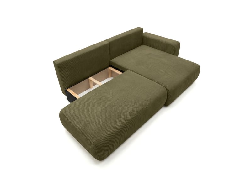  Canapé d'angle max réversible et convertible 5 places alya en velours côtelé - vert ALYA - Conforama E