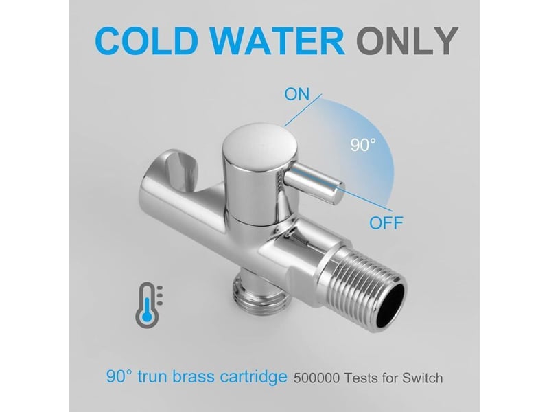  Douche toilette encastré kit avec flexible, support, douchette, chromé, argent 200 pièces  - Conforama C