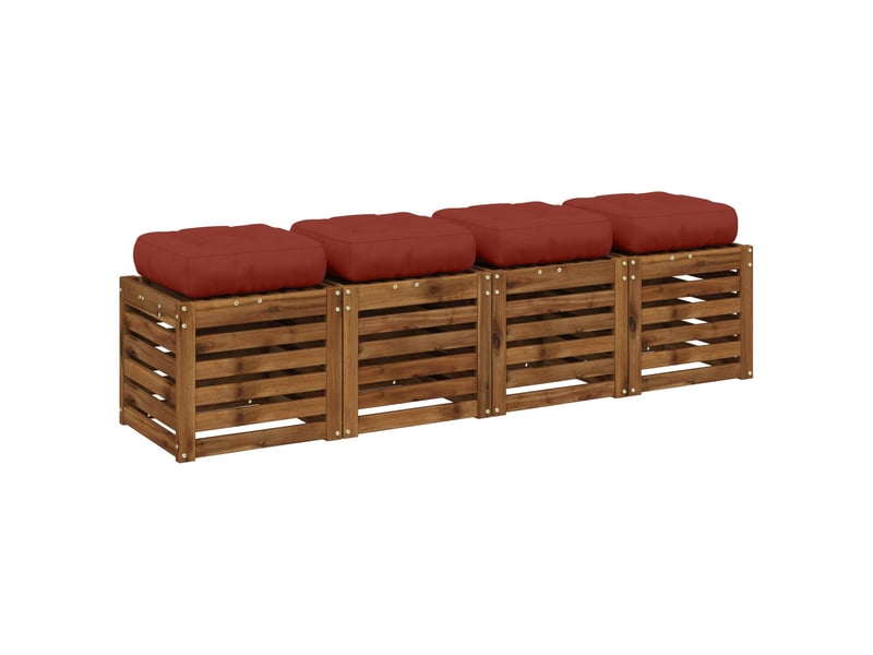  Lot de 4 coussins de siège, coussins d'assise vianen 100 % polyester rouge cf60659  - Conforama C