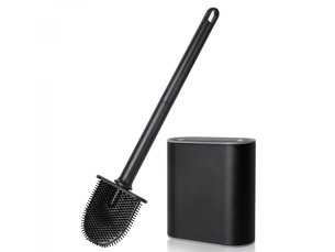 Brosse wc,brosse toilettes wc en silicone pour profondeur avec manche en plastique antidérapant