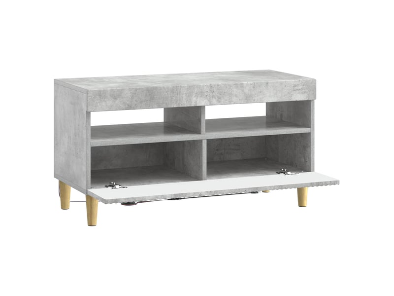  Meuble tv - banc tv - meuble de rangement led gris béton bois d'ingénierie  - Conforama E