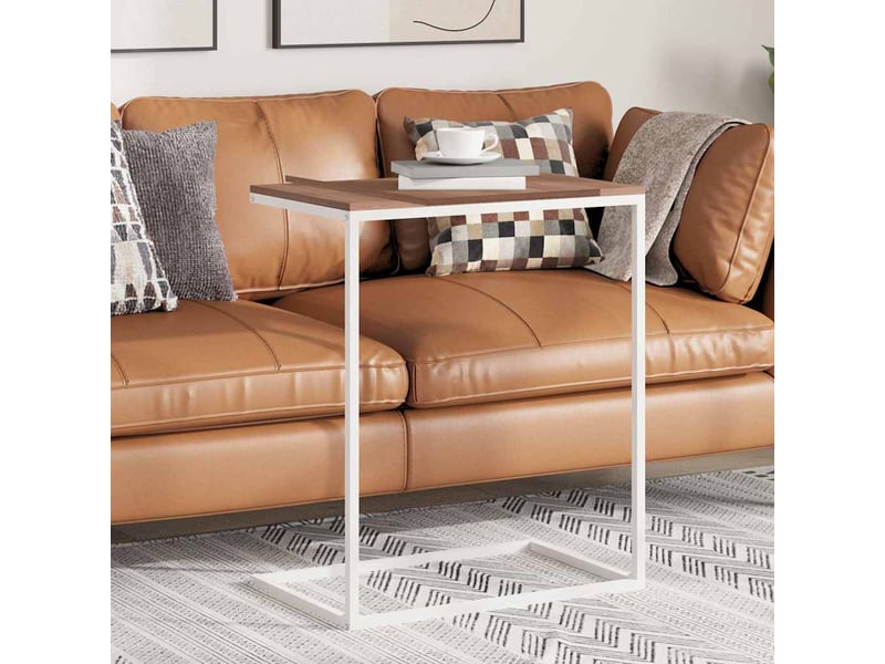  Table d'appoint | bout de canapé table basse blanc 55x35x66 cm bois d'ingénierie shl758  - Conforama B