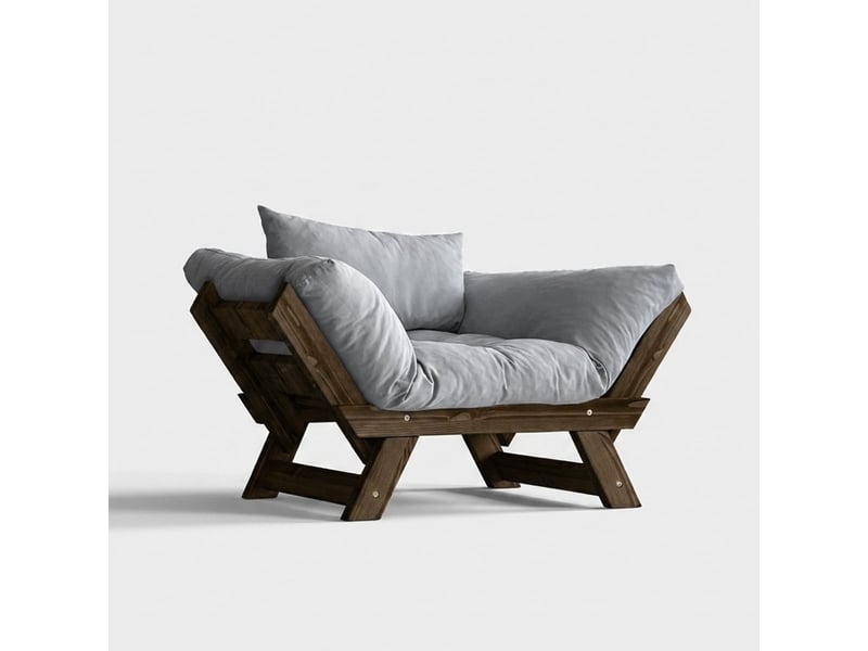  Canapé-lit elara en bois et lin imperméable - noyer  - Conforama A