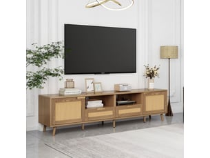 Meuble tv coloris bois clair 200 cm <strong>OXEZA</strong> <strong></strong>