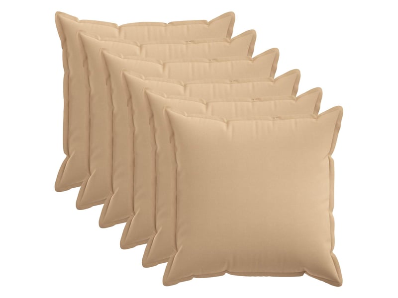 Lot de 6 housses de coussin houten crème 60 x 60 cm lin synthétique cf49972 - Conforama B