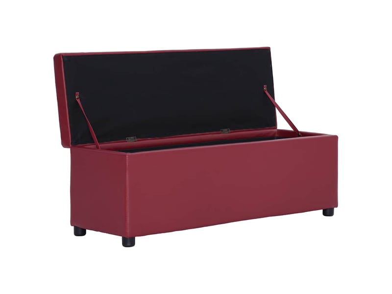  Banc d'entrée, banc d'intérieur avec compartiment de rangement 116 cm bordeaux similicuir  - Conforama E