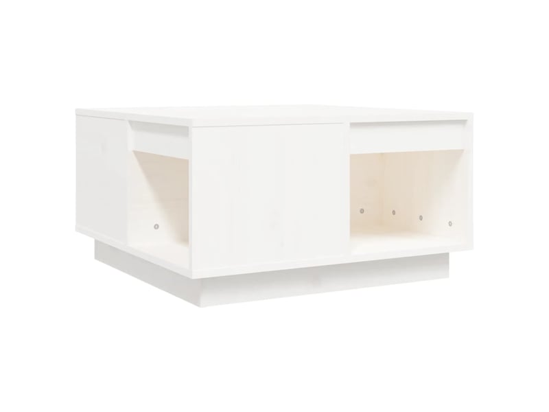  Table basse | table d'appoint salon blanc 60x61x32,5 cm bois massif de pin  - Conforama A