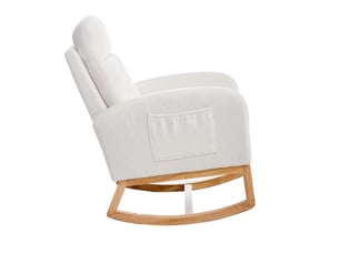 Fauteuil relax manuel <strong>OKMYHOME</strong> <strong></strong> Tissu bouclette blanc vendu A l'unité