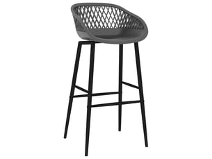 Lot de 4 chaises de bar, tabourets hauts gris cf29492