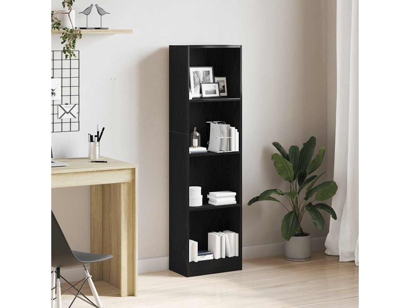 Bibliothèque, meuble de rangement salon en chêne noir 40 x 24 x 143 cm bois d'ingénierie - Conforama B