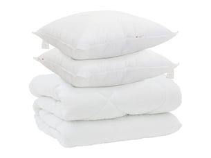 Duvet d'hiver avec oreiller 3 pièces - couette blanc microfibre