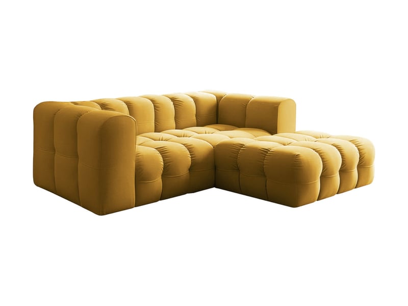 Canapé d'angle droit miloe mini 3 places en velours - jaune MILOE - Conforama A
