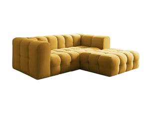 Canapé d'angle droit fixe LOUNGITUDE MILOE 3 places Velours Jaune