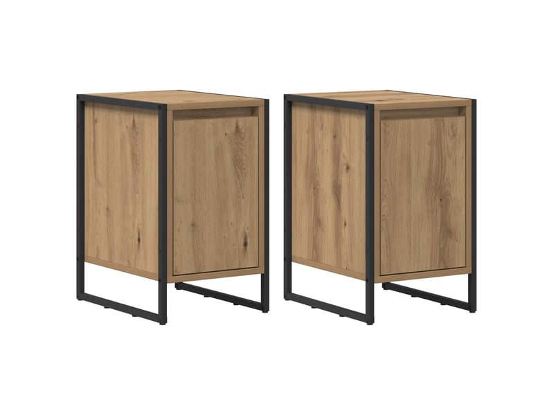  Table de chevet - cabinet de chevet - table de nuit 2 pc chêne artisan 39,5 x 30 x 50 cm  - Conforama A