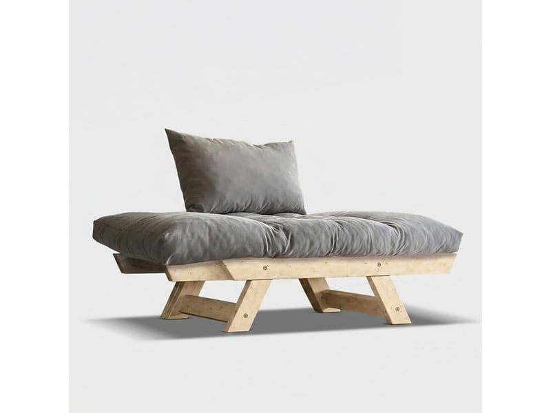 Canapé-lit elara en bois et lin imperméable - gris - Conforama D