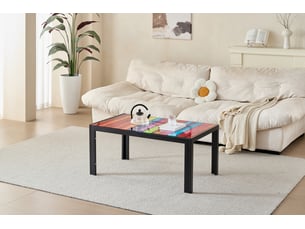 Table basse rectangulaire coloris multicolore <strong>CHICFURN</strong> <strong></strong> - 60 cmx100 cm