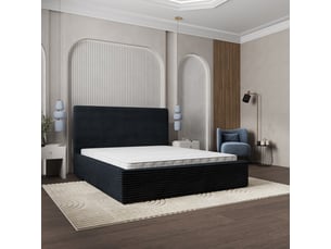 Lit coffre 180x200 cm <strong>MASSENO</strong> <strong></strong> coloris noir
