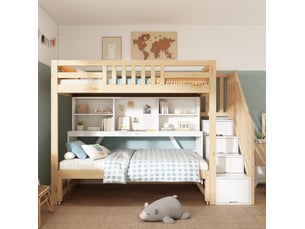 Lit superposé 90x190/200 cm <strong>HAUSS SPOLE</strong>  <strong></strong> coloris bicolore