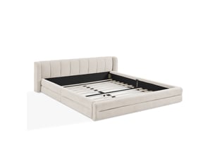 Lit 2 places 160x200 cm coloris beige