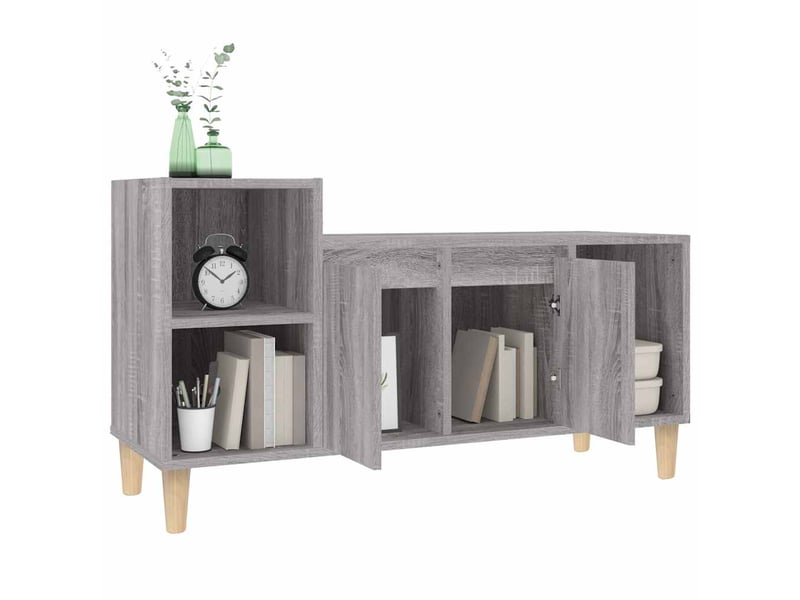  Meuble tv - banc tv - meuble de rangement sonoma gris 100x35x55 cm bois d'ingénierie  - Conforama D