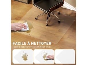 Tapis de chaise de rectangulaire bureau, antidérapants en plastique transparent 120x120cm