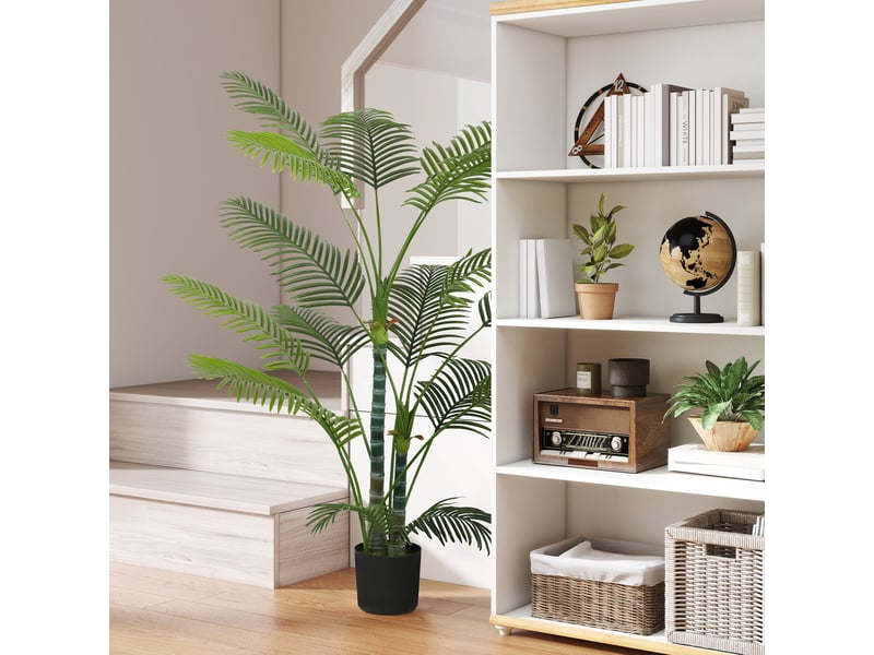  Plante artificielle décorative de 170 cm, palmier artificiel avec pot et feuilles pour intérieur, vert  - Conforama C