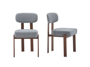 Chaise de salle à manger lot de 2 57x49x82,5 cm – gris – dossier incurvé et assise confortable