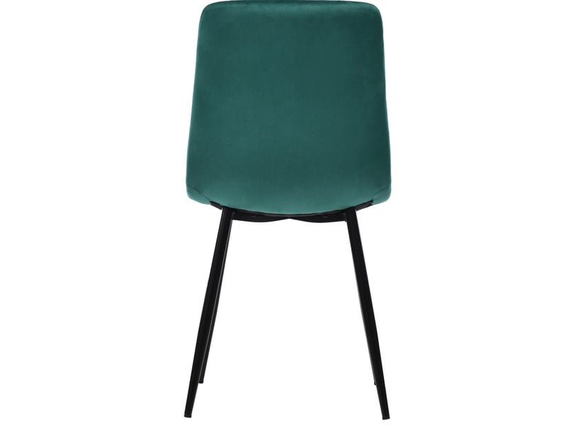  Ensemble table ronde et 4 chaises en velours vert foncé, plateau mdf blanc marbré, pieds métal dorés pour 4 personnes  - Conforama D