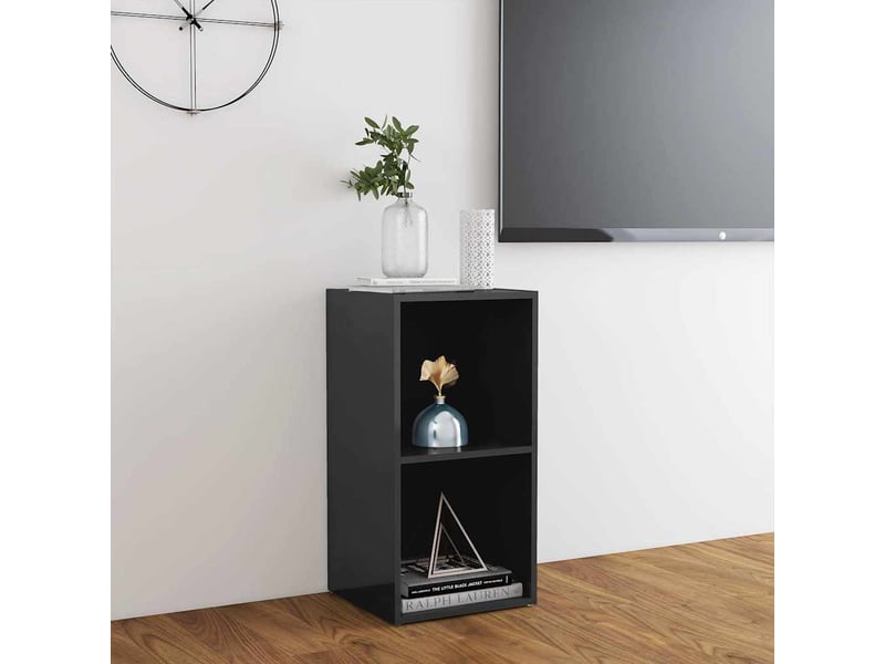 Meuble tv - banc tv - meuble de rangement gris brillant 72x35x36,5 cm bois d’ingénierie  - Conforama C