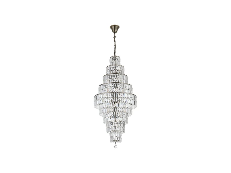  Searchlight empire lustre à 13 lumières, laiton antique, verre transparent, 13 douilles e14  - Conforama D