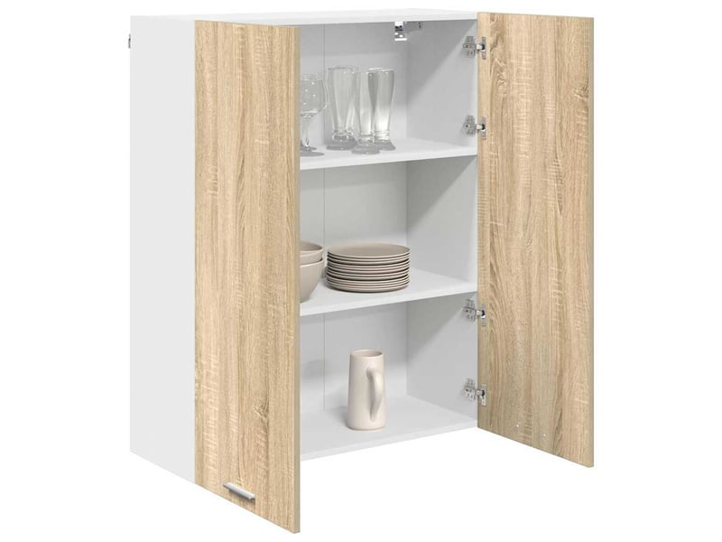  Meuble de rangement cuisine, armoire suspendue chêne sonoma 80x31x100cm shl7141  - Conforama C