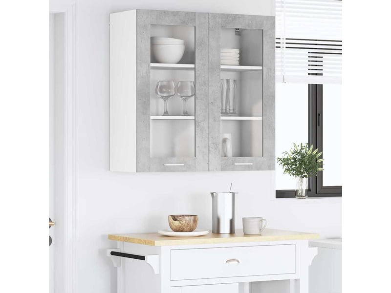 Meuble de rangement, armoire suspendue gris béton 80x31x80cm bois d'ingénierie shl8346 - Conforama D