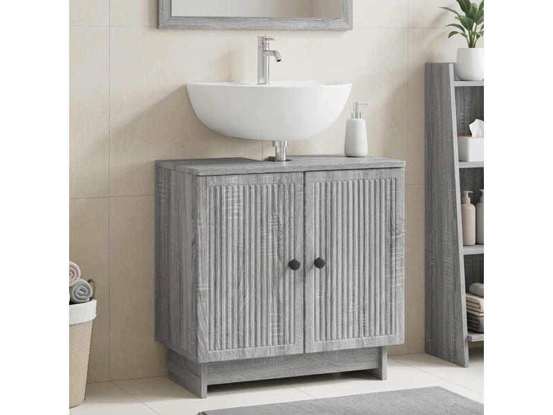  Meuble sous lavabo de salle de bain ede sonoma gris cf64881  - Conforama B