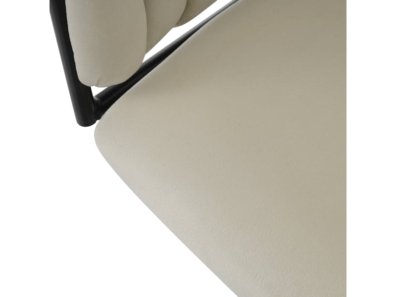 Lot de 4 chaises de salle à manger avec pivotantes, accoudoir, pied en métal, velours, beige - Conforama E